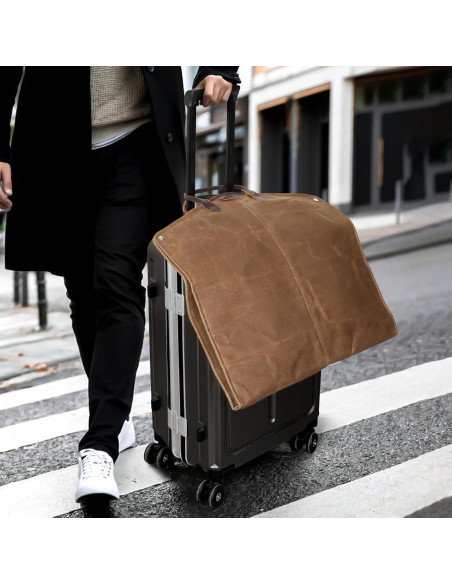Bolsa de Traje Polare de Cuero y Lona 109 cm Impermeable