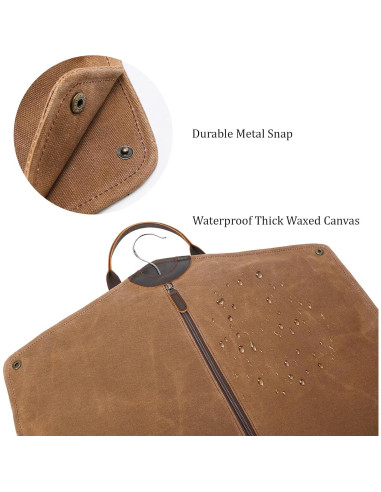Bolsa de Traje Polare de Cuero y Lona 109 cm Impermeable