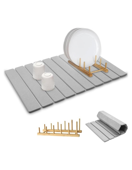 Alfombrilla de Secado de Platos Equicklynx 61x41 cm Diatomácea