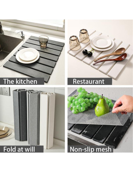 Alfombrilla de Secado de Platos Equicklynx 61x41 cm Diatomácea