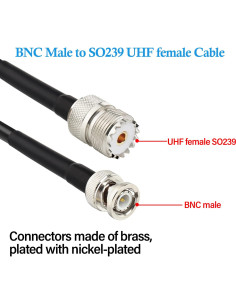 Cable Coaxial RG58 SO239 Hembra a BNC Macho 1.83 m XRDS-RF 2