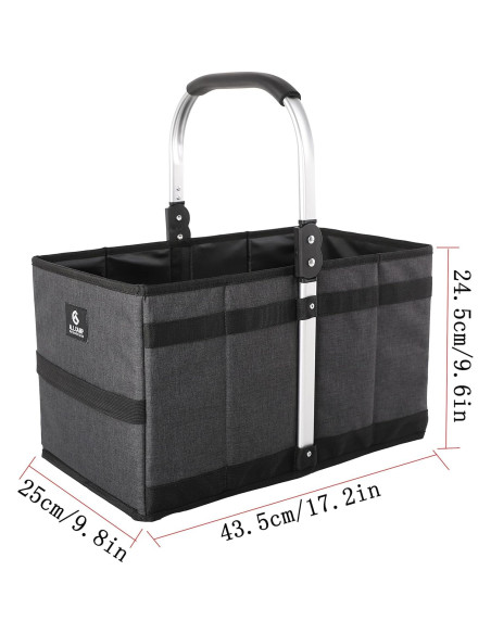 Cesta Plegable ALLCAMP 27L Negra - Almacenamiento Compacto