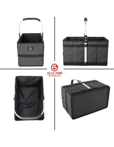 Cesta Plegable ALLCAMP 27L Negra - Almacenamiento Compacto