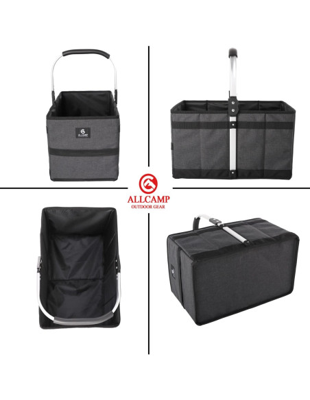 Cesta Plegable ALLCAMP 27L Negra - Almacenamiento Compacto