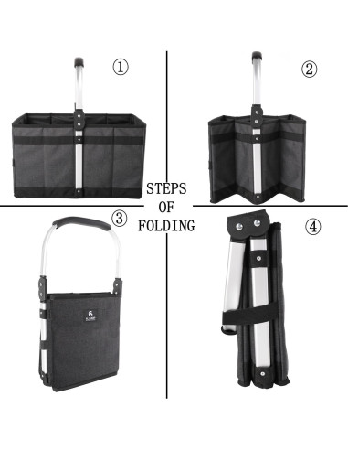 Cesta Plegable ALLCAMP 27L Negra - Almacenamiento Compacto