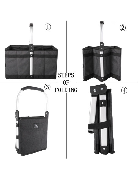 Cesta Plegable ALLCAMP 27L Negra - Almacenamiento Compacto