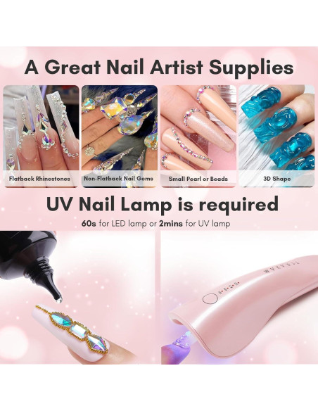 Conjunto de Pegamento para Piedras Preciosas Makartt 15ml + 8ml