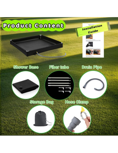 Base de Ducha Portátil ianjetty 104 cm Plegable para Camping