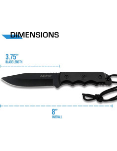 Cuchillo de Hoja Fija MTech USA MT-20-35BK, 20.32 cm, Negro 2