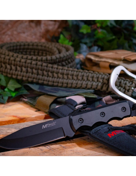 Cuchillo de Hoja Fija MTech USA MT-20-35BK, 20.32 cm, Negro