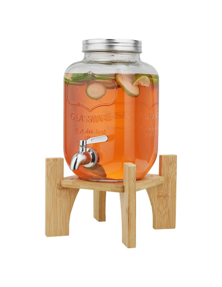 Dispensador de Bebidas de Vidrio Hiziwimi 4L con Grifo Inoxidable