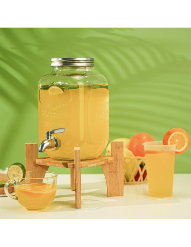 Dispensador de Bebidas de Vidrio Hiziwimi 4L con Grifo Inoxidable