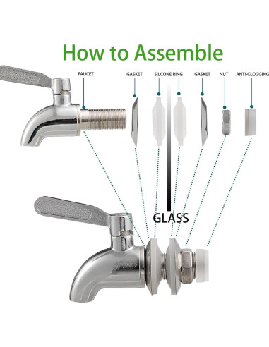 Dispensador de Bebidas de Vidrio Hiziwimi 4L con Grifo Inoxidable