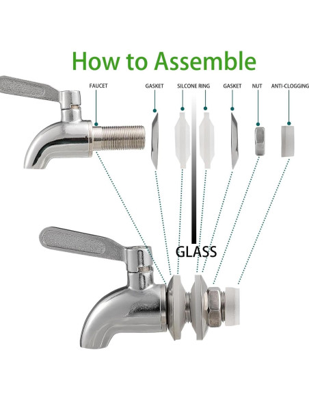 Dispensador de Bebidas de Vidrio Hiziwimi 4L con Grifo Inoxidable