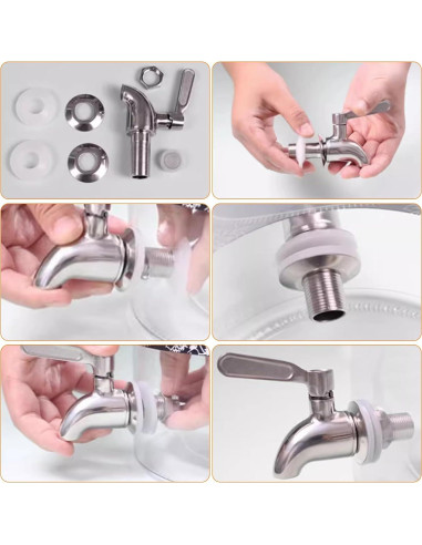 Dispensador de Bebidas de Vidrio Hiziwimi 4L con Grifo Inoxidable