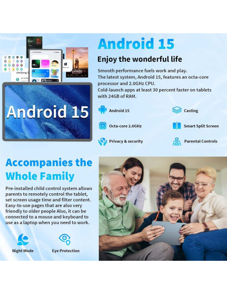 Tablet Android 15 QDDQ 11" 24GB RAM 128GB 1TB Expandible Tablet Android 15 QDDQ 11" 24GB RAM 128GB 1TB Expandible
