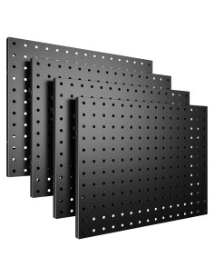 Paneles de Pegboard Spampur 4 Pcs Metal Negro 40.64x30.48 cm