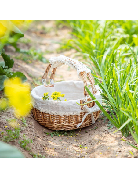 Cesta de Mimbre SHCMSADO con Asas 25x22x12.5 cm Beige Cesta de Mimbre SHCMSADO con Asas 25x22x12.5 cm Beige