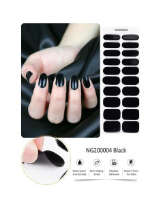 20 Tiras de Esmalte de Uñas de Gel Curado EBANKU Negro 2