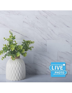 Azulejo Autoadhesivo Art3d 32 Piezas 7.62x15.24cm Blanco Granito 2