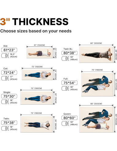 Colchón Futon Gaialoop Twin XL Espuma Viscoelástica 80x38cm