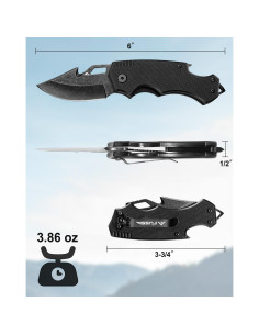 Cuchillo de bolsillo plegable FLISSA mini acero inoxidable 6.35 cm 2