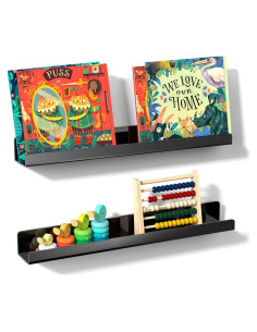 Estante Magnético de Acrílico NiHome 43 cm - 2 Unidades Negro