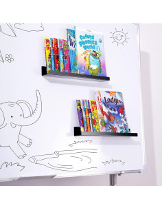 Estante Magnético de Acrílico NiHome 43 cm - 2 Unidades Negro 2