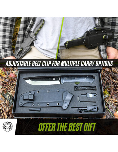 Cuchillo de Supervivencia Holtzman's Gorilla 28.5 cm G10 Negro Verde