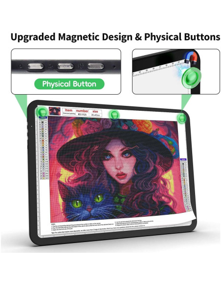 Mesa de Luz A3 Recargable Zocelight LED 5600 Lux Negra