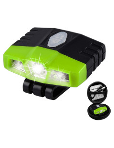 Luz de Clip LED CREE Verde Recargable para Gorra - 6 Modos