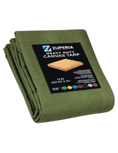 Lona Resistente Zuperia 1.52x2.13m Verde Oliva con Ojetes