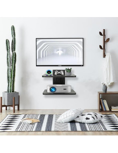 Estante Flotante BiJun para Proyector y TV - 2 Estantes, 35x28cm 2