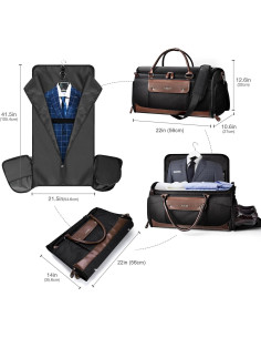 Bolsa Duffle de Cuero 50L V-Carry On para Ropa y Zapatos 2