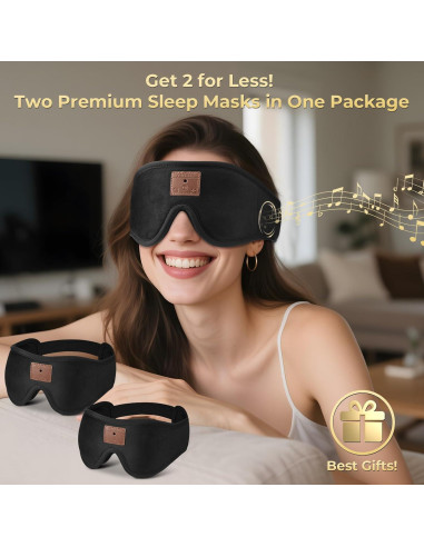 Paquete de 2 Máscaras de Sueño 3D ASIILOVI con Bluetooth
