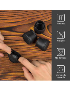 Protectores de Suelo para Patas de Silla Aneaseit - 8 Piezas - Silicona y Fieltro 2