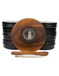 Ahumador de cócteles Smokeshow de madera de nogal con 6 latas