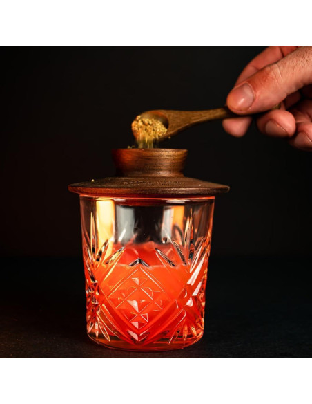 Ahumador de cócteles Smokeshow de madera de nogal con 6 latas