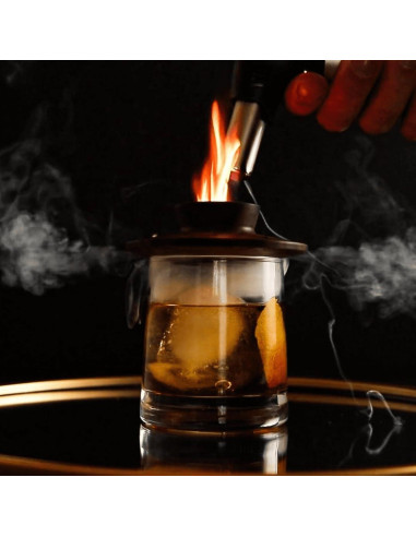 Ahumador de cócteles Smokeshow de madera de nogal con 6 latas