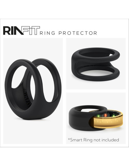 Protector de Silicona Rinfit para Anillo Inteligente Talla 6 Negro