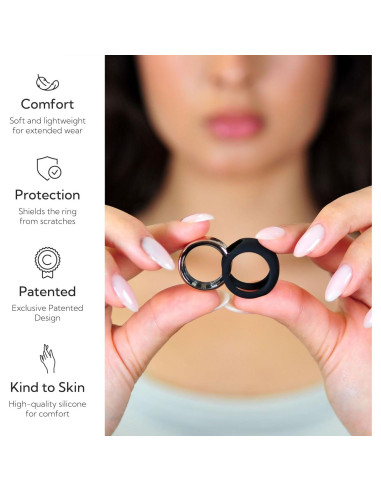 Protector de Silicona Rinfit para Anillo Inteligente Talla 6 Negro