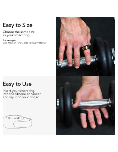 Protector de Silicona Rinfit para Anillo Inteligente Talla 6 Negro