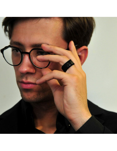 Protector de Silicona Rinfit para Anillo Inteligente Talla 6 Negro