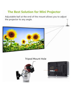 Soporte de Proyector Mini Boewill 135mm Rotatable 360 Gris 2