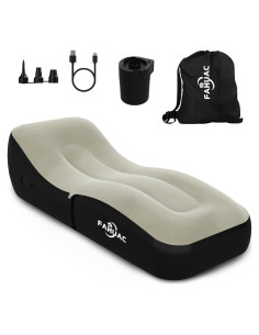 Sofá Inflable Automático Fahuac Negro 181x55 cm para Camping