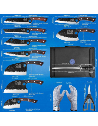 Conjunto de cuchillos de chef profesional XYJ 13 piezas