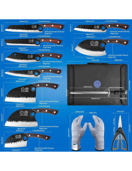 Conjunto de cuchillos de chef profesional XYJ 13 piezas