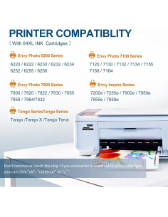 Combo de Cartuchos de Tinta 64XL COMBUY para HP Envy Photo 2