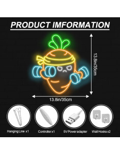 Cartel de Neón Led Carrot Lift 35.1cm para Gimnasio 2