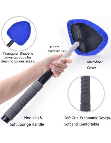 Limpiaparabrisas Interior DESIN CS con Mango Extensible y 4 Almohadillas